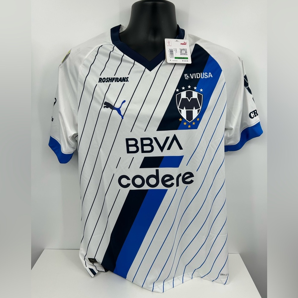 Puma Rayados de Monterrey Men's Large Away Soccer Jersey White Short Sleeve